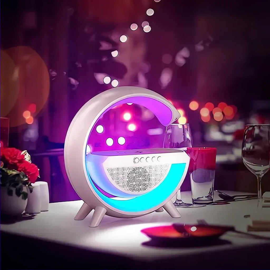 Multifunktionaler Bluetooth-Lautsprecher mit Licht, kabellosem Laden & Uhr