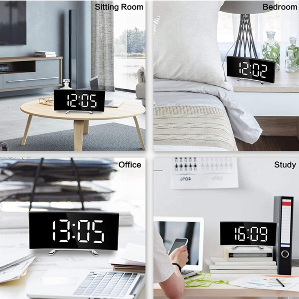 Curveon - LED-Digitalwecker mit gebogenem Display