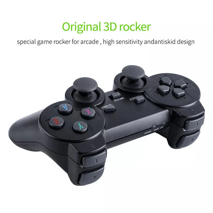 kaufsy | HDMI 4K TV Spielstick Konsole | 64GB mit über 20.000 Retro-Spielen & 2 kabellosen Gamepads