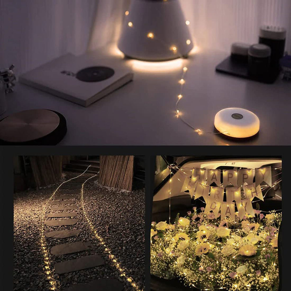 2-in-1 LED Camping-Lampe & Lichterkette, USB wiederaufladbar, Outdoor