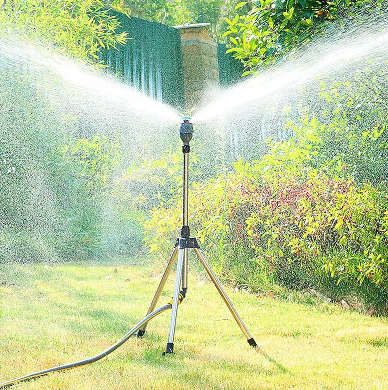 Gardexon – Sprühgerät 360° Edelstahl-Stativ – Gartenbewässerung
