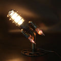 kaufsy | Steampunk-Rakete Tischlampe mit Flammenlicht