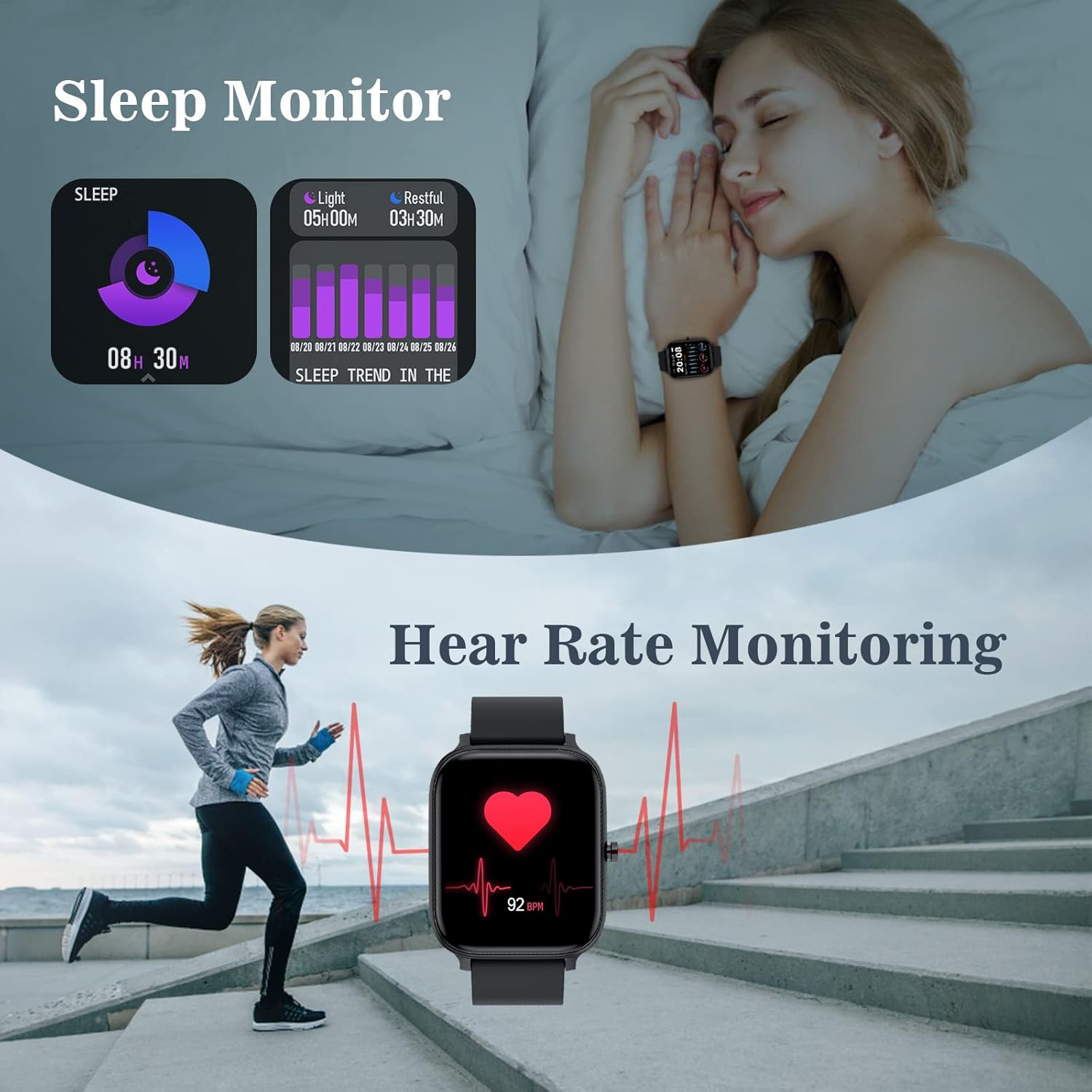 Smartwatch mit ECG, Fitness- & Alltagsfunktionen