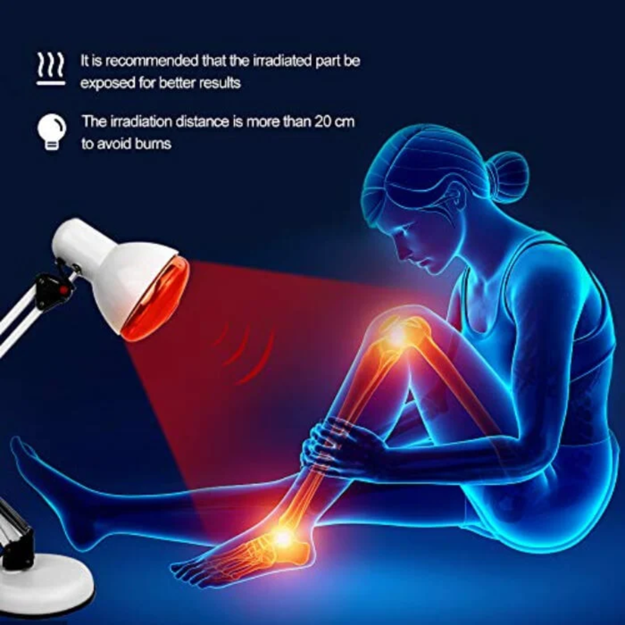 kaufsy | Rote Lichttherapie Lampe für die Haut - Infrarot-Wärme mit Stativ