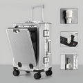 kaufsy | Manhattan Pro – Hartschalen-Handgepäckkoffer mit Aluminiumrahmen, Laptopfach und USB-Anschlüssen