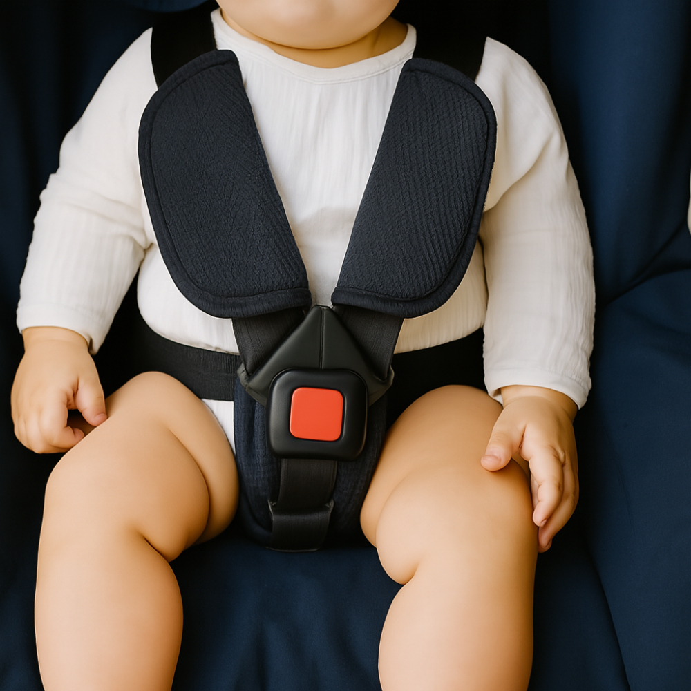 Baby Autositzpolster mit Sicherheitsgurt, weich & atmungsaktiv