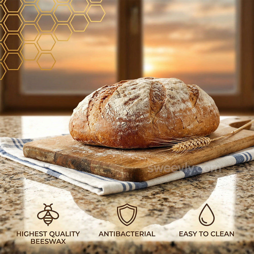 Sweevly Brottasche mit 100% Reinem Bienenwachs – Wiederverwendbarer Brotbeutel aus Bio-Baumwolle