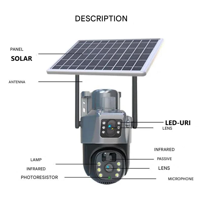 Kabellose 4K Überwachungskamera mit Solarpanel & App – DualGuard Sicherheitskamera für Zuhause & Garten