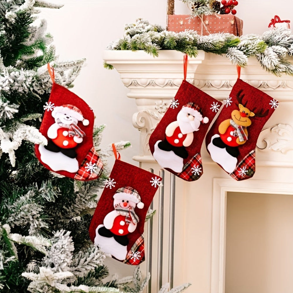 Weihnachtsstrümpfe, Santa Schneemann Rentier Kamin Dekor
