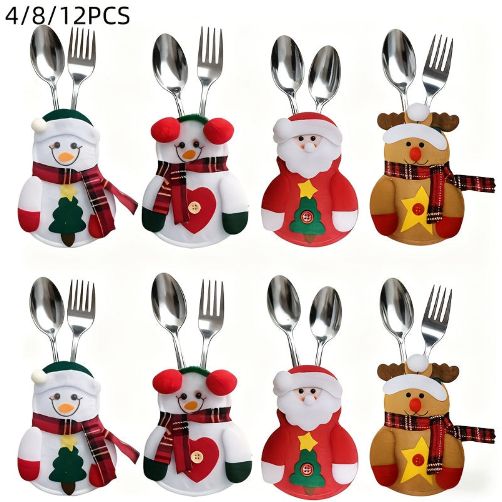 Weihnachtliche Tischdekoration, Besteckhalter Set, festlich