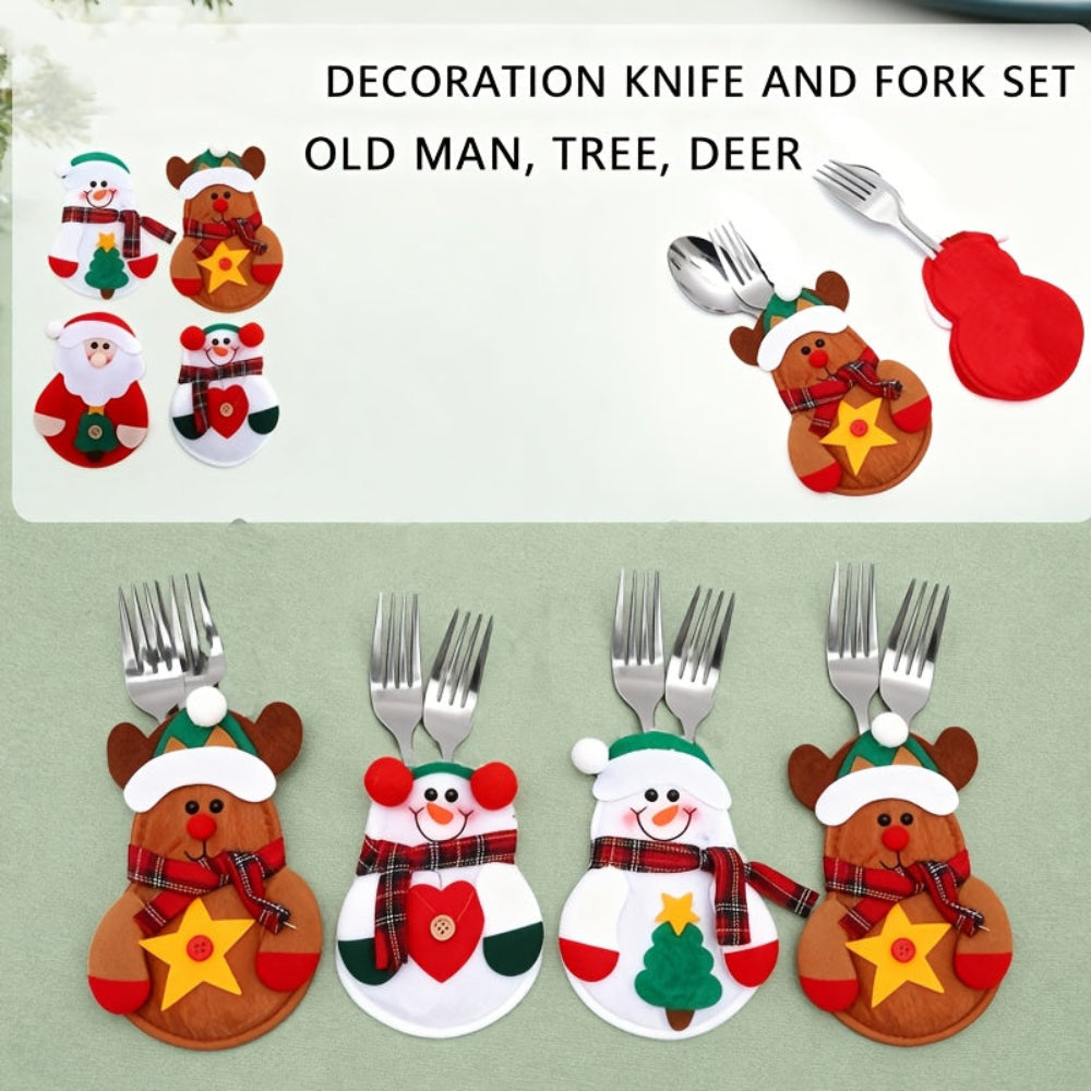 Weihnachtliche Tischdekoration, Besteckhalter Set, festlich