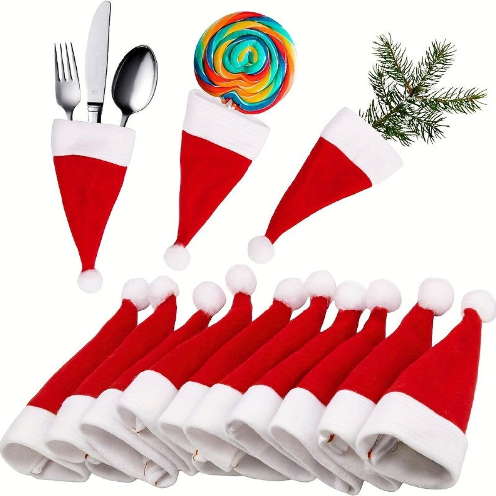 Weihnachtliche Tischdekoration, Mini Santa Hüte Tischdeko