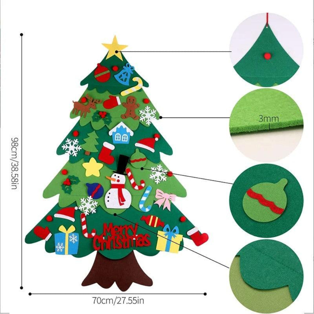 Weihnachtsbaum Filz-Aktivitätsset, Kinder-Ornamente & Lichter