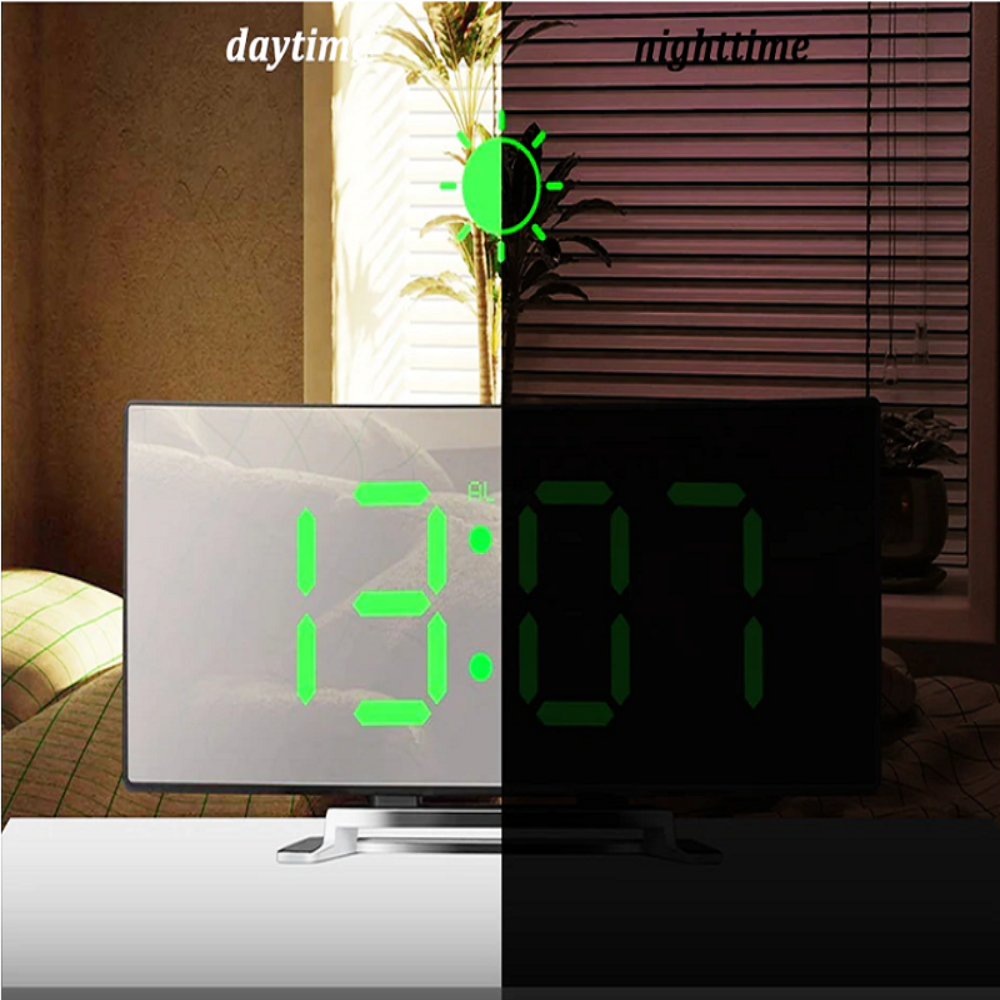 Curveon - LED-Digitalwecker mit gebogenem Display