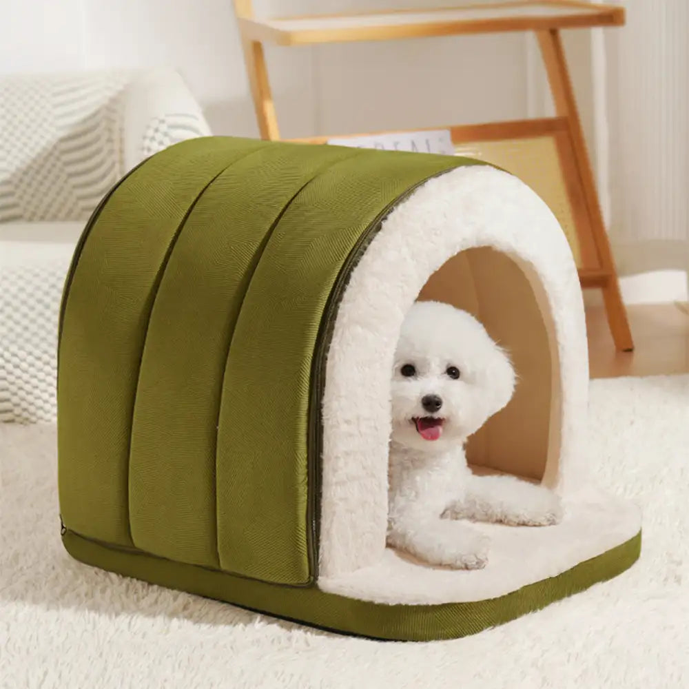 Gemütliche Höhlen-Bett für Katzen & Hunde, Plüsch, tiefes Schlafen