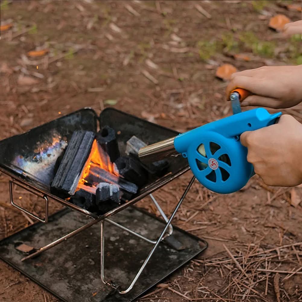 kaufsy | Tragbarer Handkurbel-Grillfan für einfaches Outdoor-Anheizen