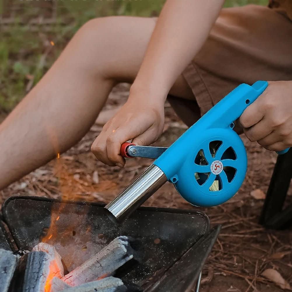 kaufsy | Tragbarer Handkurbel-Grillfan für einfaches Outdoor-Anheizen