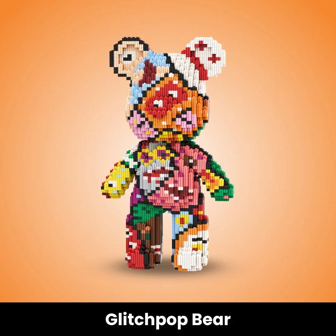 Mini Brick DIY Bärenbaustein Set, Hochzeitstorte & Licht-Up Micro Bären