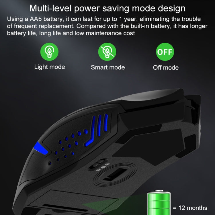 kaufsy | ET X-08 7-Tasten 2400DPI 2.4G Wireless Stille Gaming Maus mit USB-Empfänger & Farbige Hintergrundbeleuchtung (Schwarz)