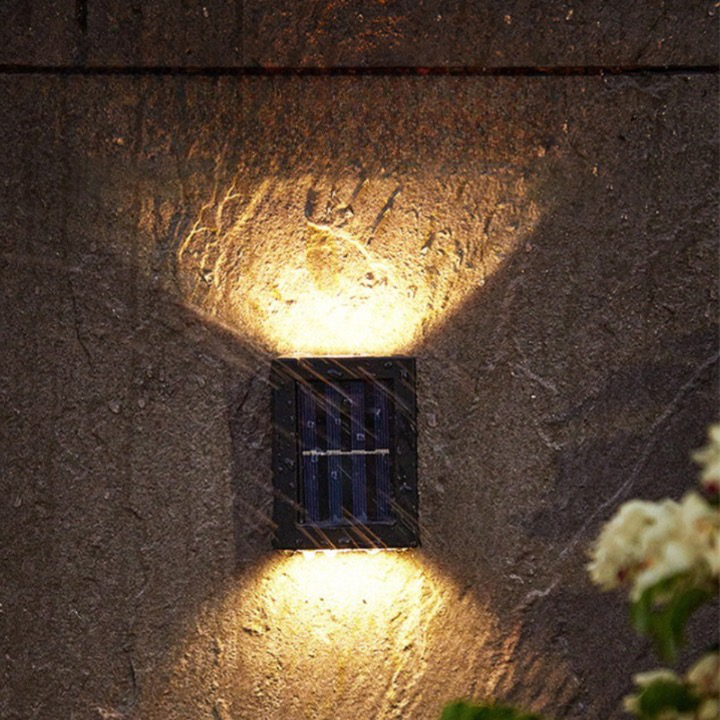 SolarGlow LED Wandlicht, Auto Ein/Aus, wasserdicht, Garten