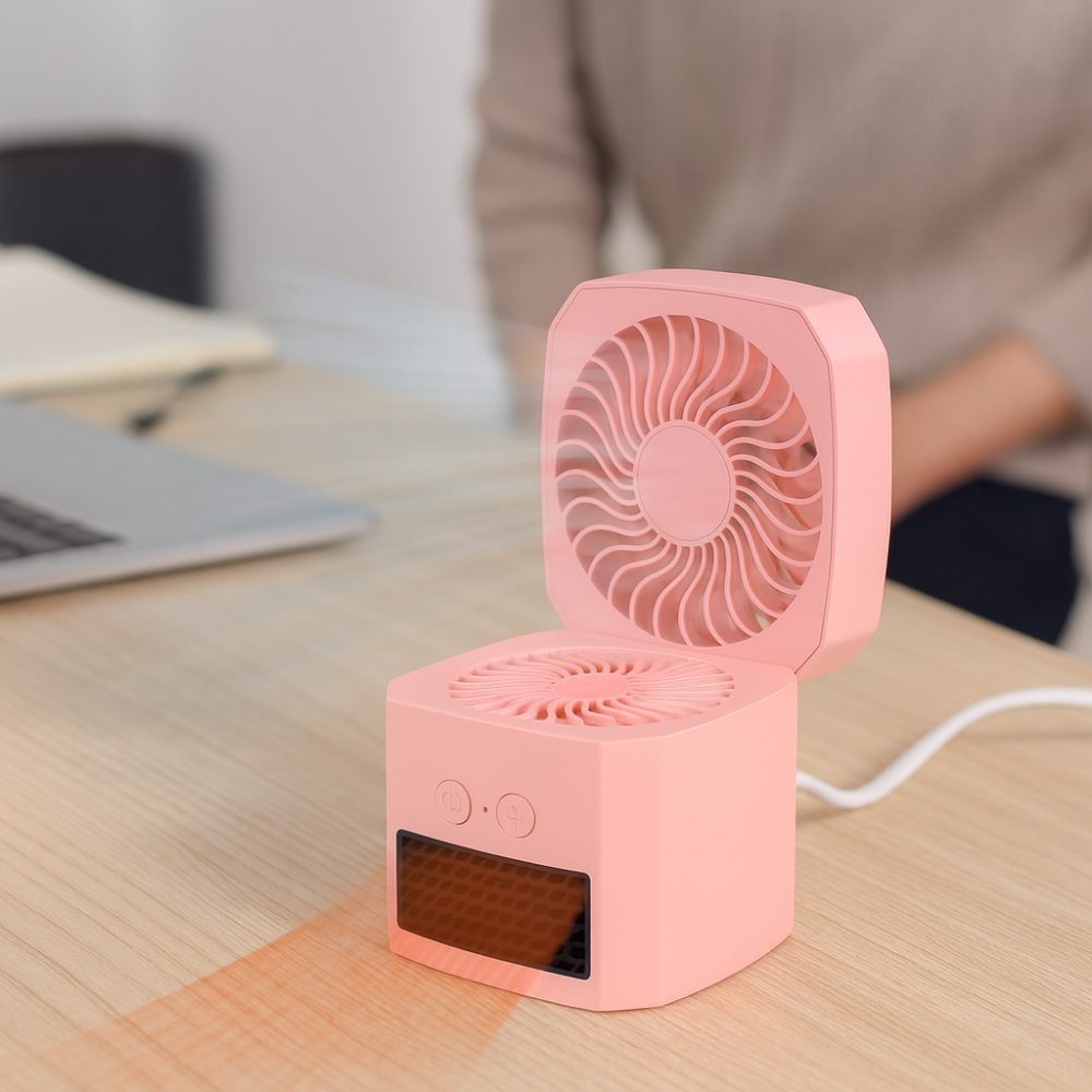 Mini Elektroheizer & Kühlventilator, tragbarer Desktop-Heizer