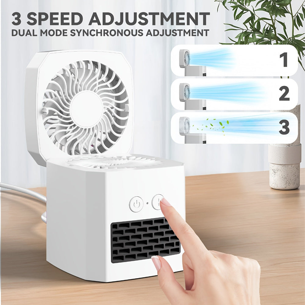 Mini Elektroheizer & Kühlventilator, tragbarer Desktop-Heizer