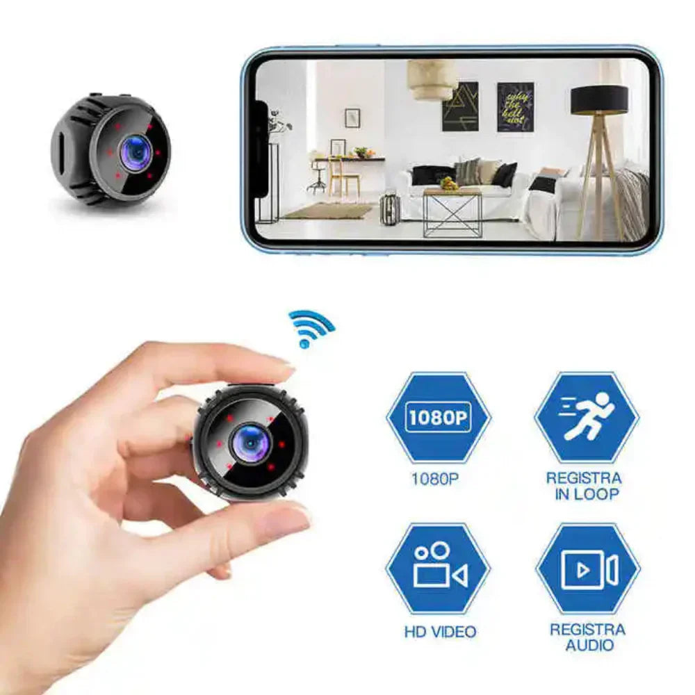 Mini WiFi Sicherheitskamera 4K, Nachtsicht, Bewegungserkennung