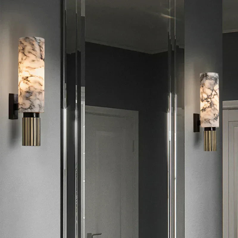LuxeGlow Marmor Wandlampe, Designerlicht für Wohnzimmer & Flur