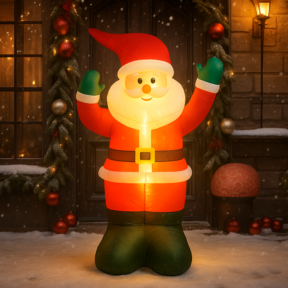 Outdoor Weihnachtsdekoration, aufblasbarer Claus LED Licht