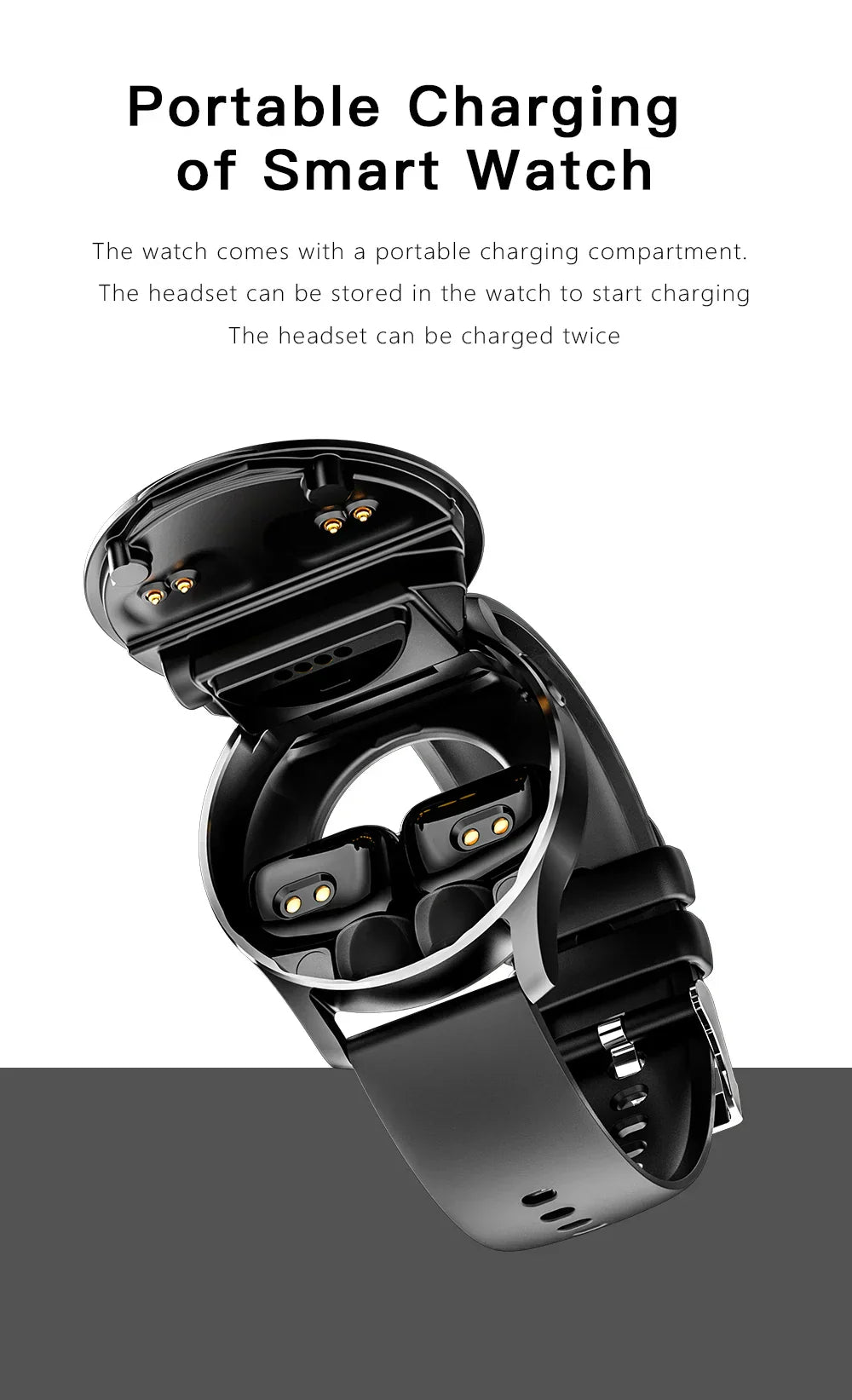 kaufsy | Zwei in Eins Smartwatch mit Bluetooth-Ohrhörern
