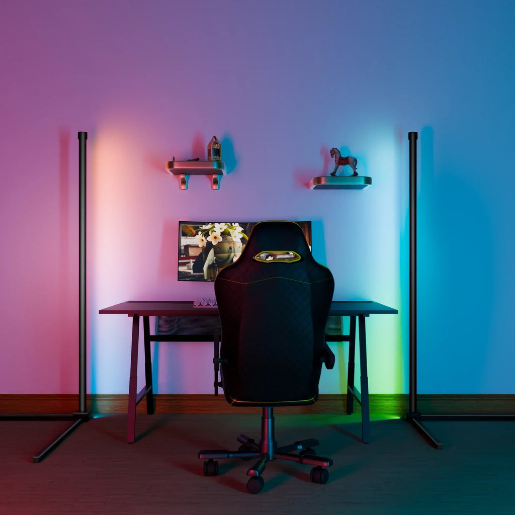 kaufsy | Smart RGB Traumfarbe Stehlampe – Musik-Synchronisations-LED-Stimmungslicht mit 16 Millionen Farben, APP & Fernsteuerung, moderne Stehleuchte