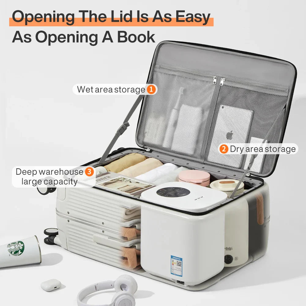 Aluminiumrahmen-Hartschalenkoffer mit USB-Port – Turin
