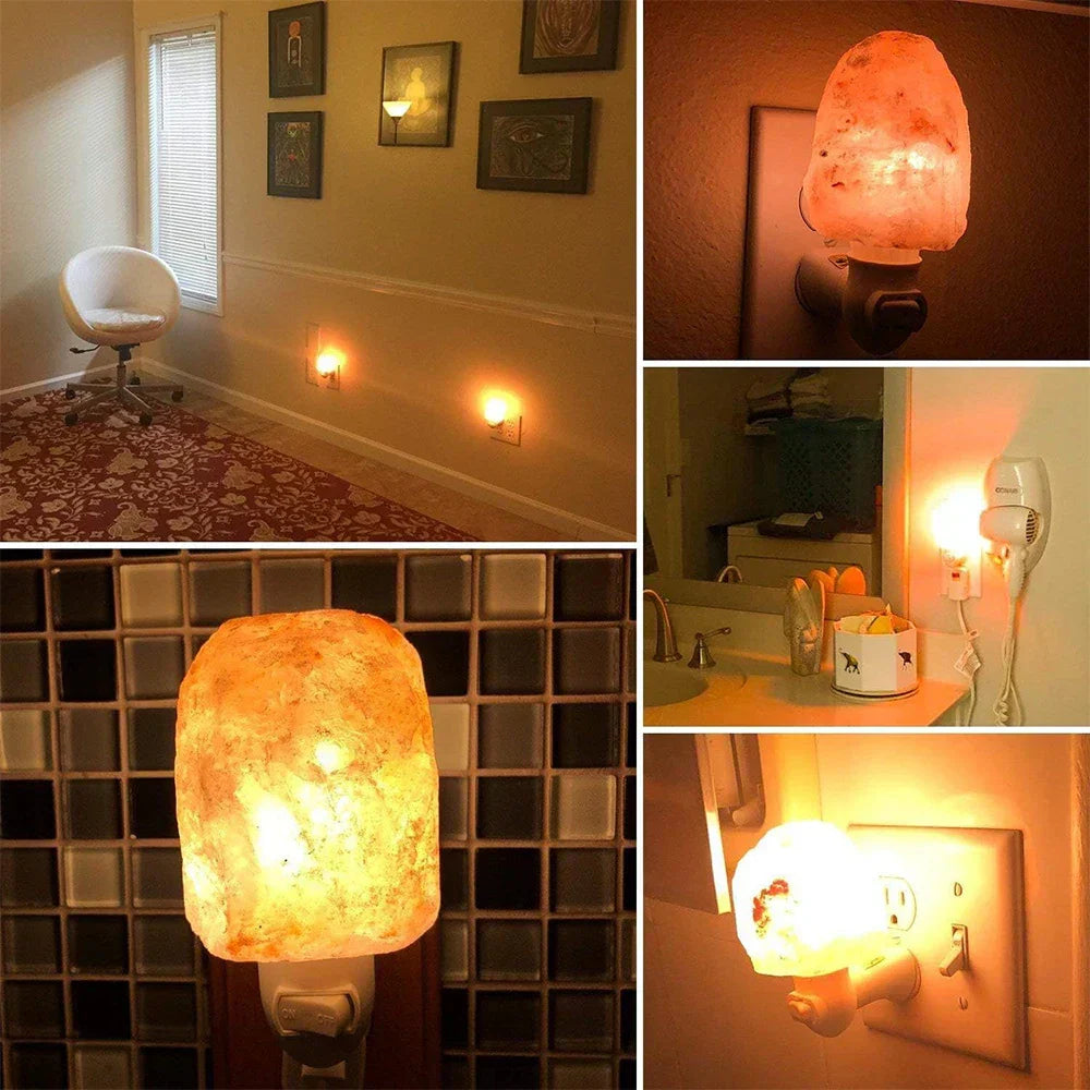 Steckdosen Himalaya-Salzlampe, LED Nachtlicht, Luftreiniger, Warm
