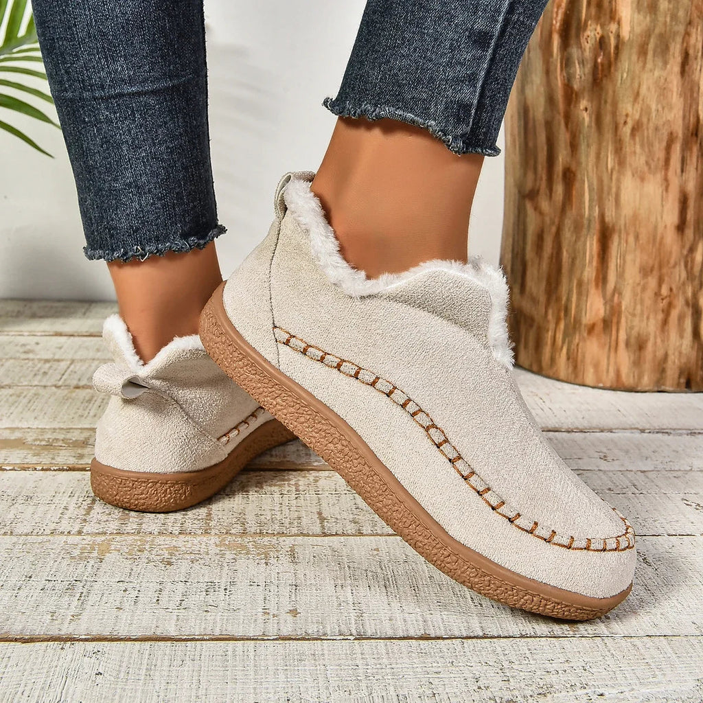 kaufsy™ Damen Warme Winter Slip-On Plateau Stiefeletten