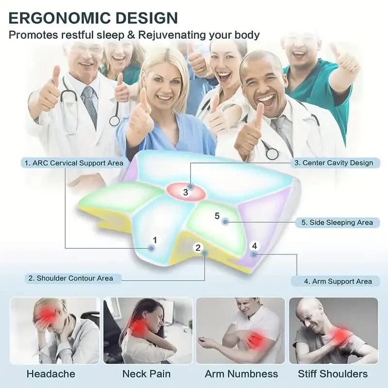 kaufsy | Zervikale orthopädische Memory-Schaum-Nackenstützkissen