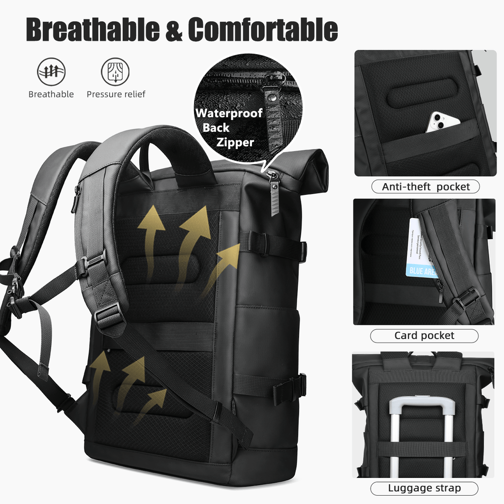 kaufsy | Erweiterbarer Outdoor-Rucksack mit großem Volumen & Laptopfach