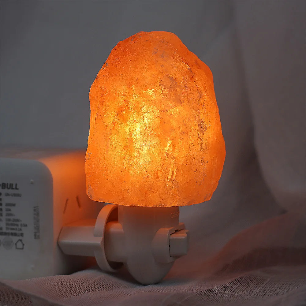 Steckdosen Himalaya-Salzlampe, LED Nachtlicht, Luftreiniger, Warm
