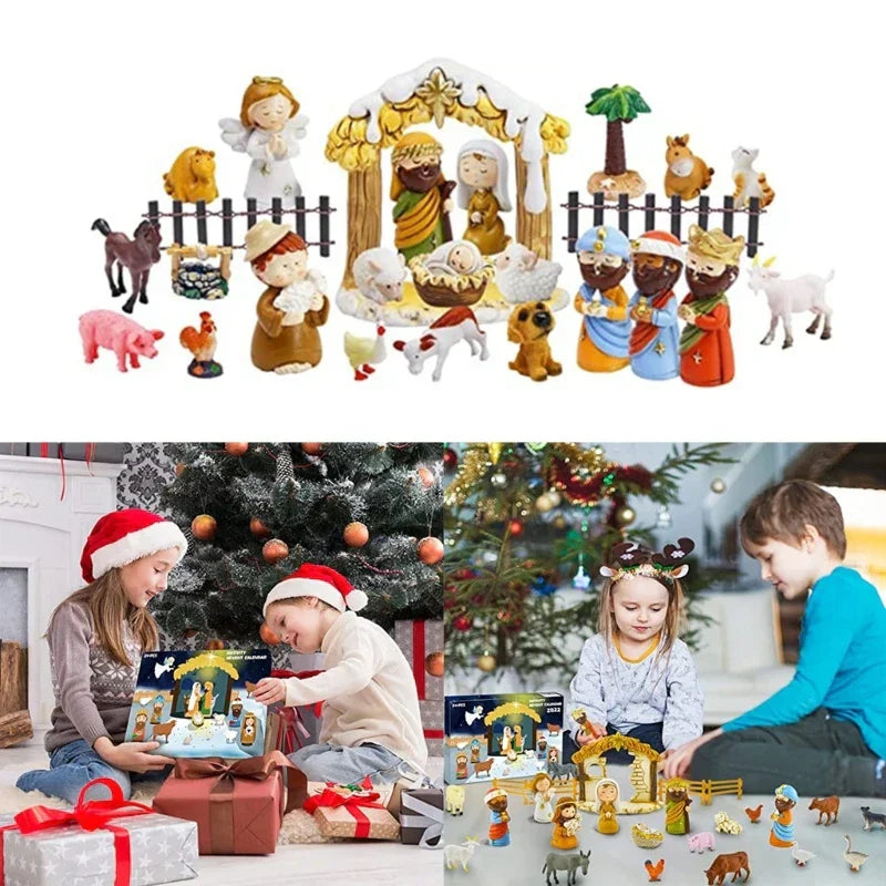 HolyTradition – Krippen-Adventskalender mit 24 Harzminiaturen
