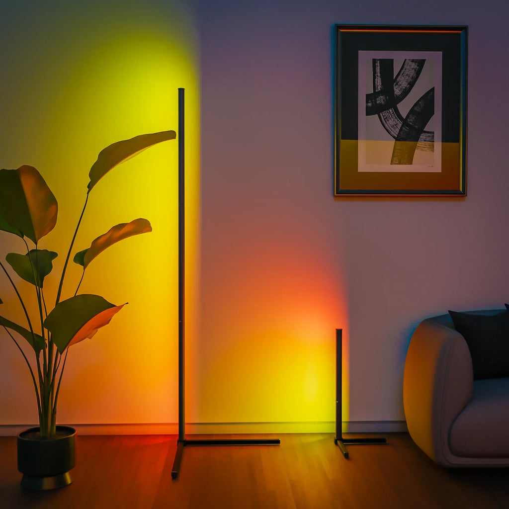 kaufsy | Smart RGB Traumfarbe Stehlampe – Musik-Synchronisations-LED-Stimmungslicht mit 16 Millionen Farben, APP & Fernsteuerung, moderne Stehleuchte