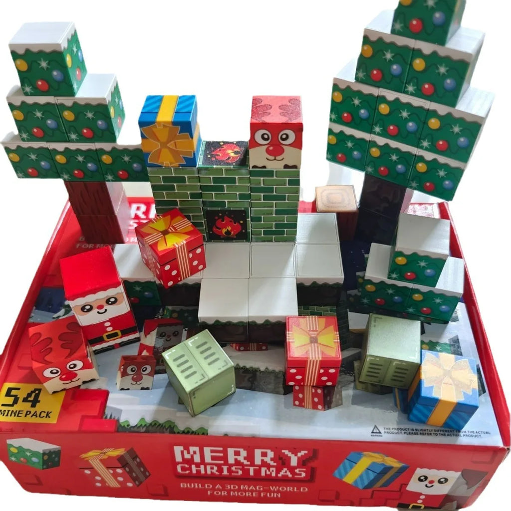 Weihnachtliche Magnet Würfel Bausteine