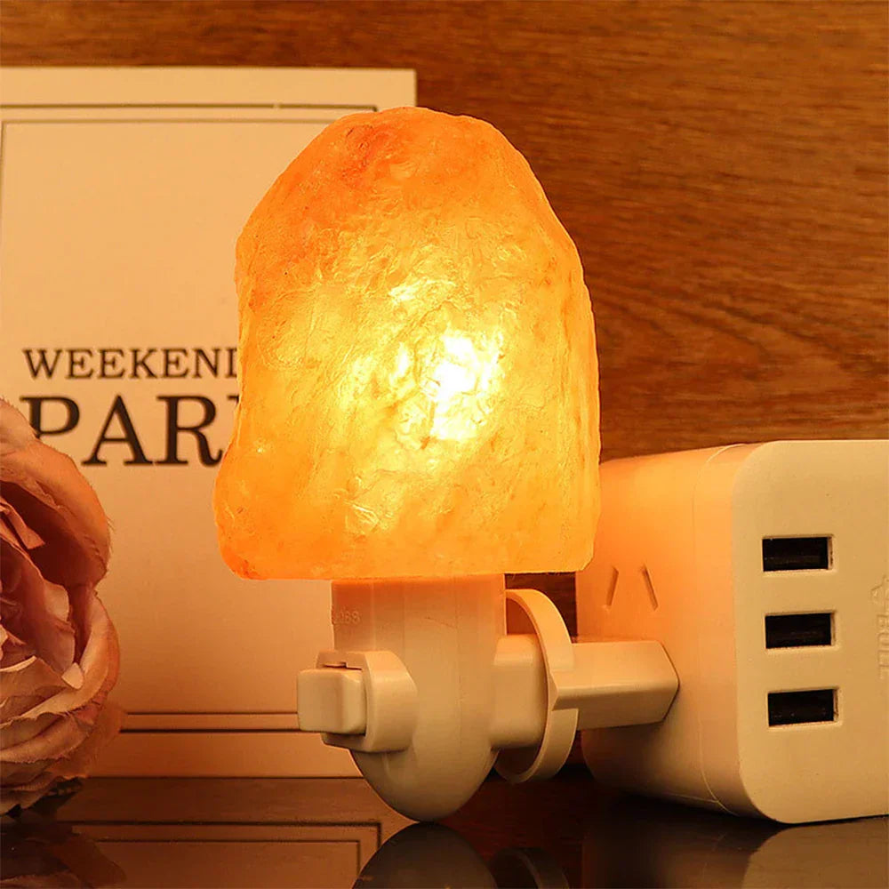 Steckdosen Himalaya-Salzlampe, LED Nachtlicht, Luftreiniger, Warm