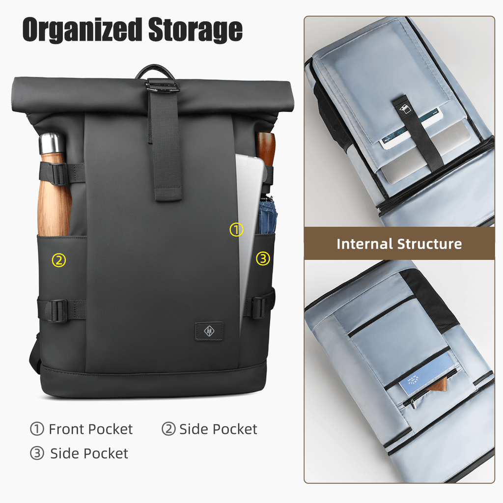kaufsy | Erweiterbarer Outdoor-Rucksack mit großem Volumen & Laptopfach