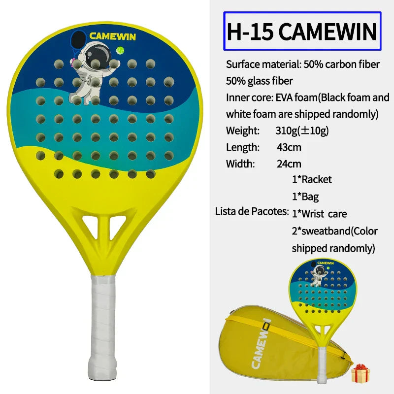 Junior Padel & Tennis Schläger, 50% Carbon, 50% Fiberglas, leicht