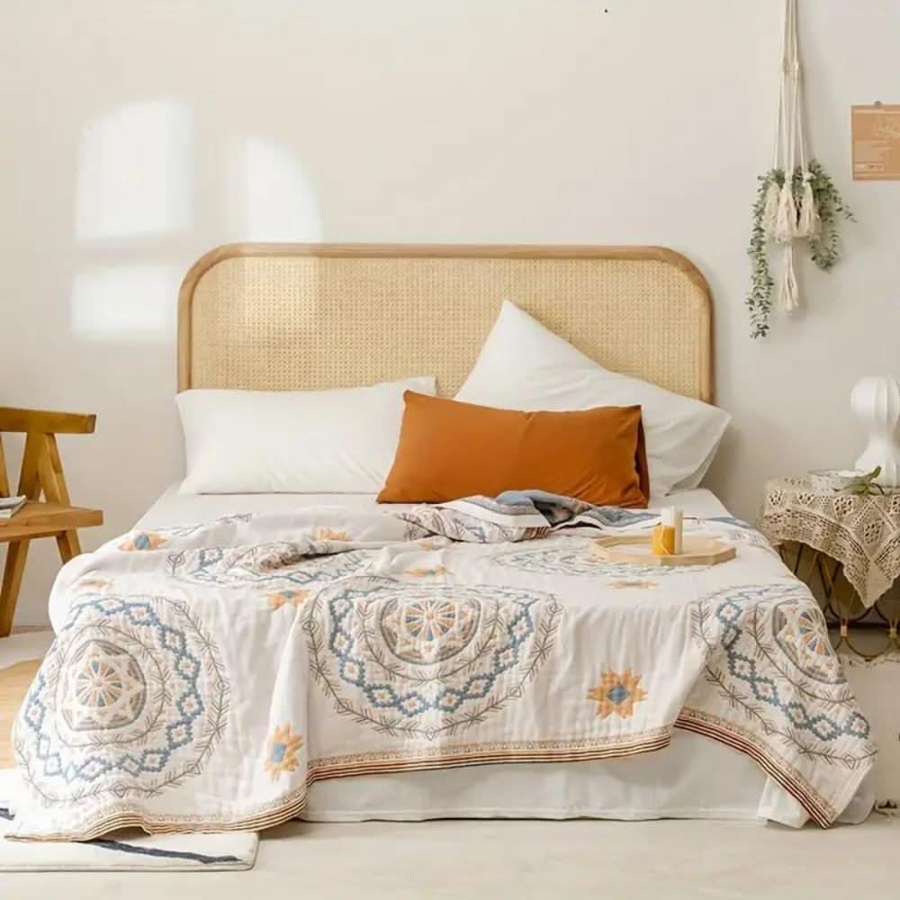 kaufsy | Baumwolldecke mit Mandala-Muster für Innen- und Außenbereich