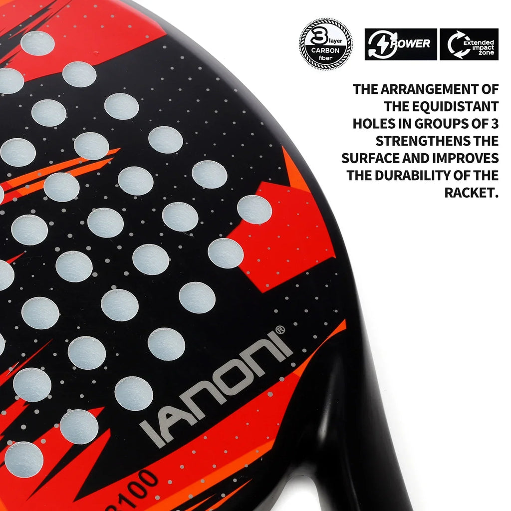Carbon Pro Padel Schläger, leicht, langlebig, EVA Kern für Präzision & Kraft