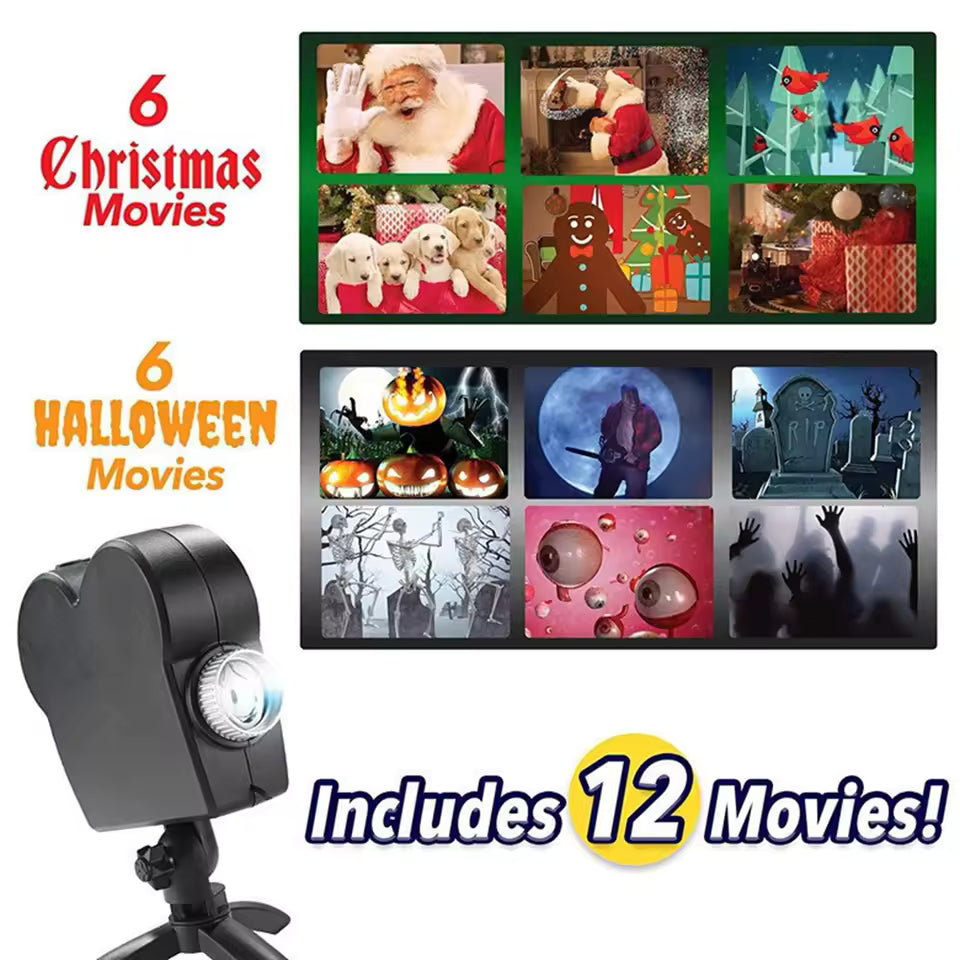 Halloween Holografischer Projektor, Fensterprojektion mit 12 Videos & Audio