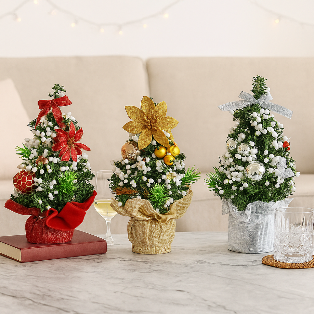 Kleiner Weihnachtsbaum, Trio Tischdekoration, festlich
