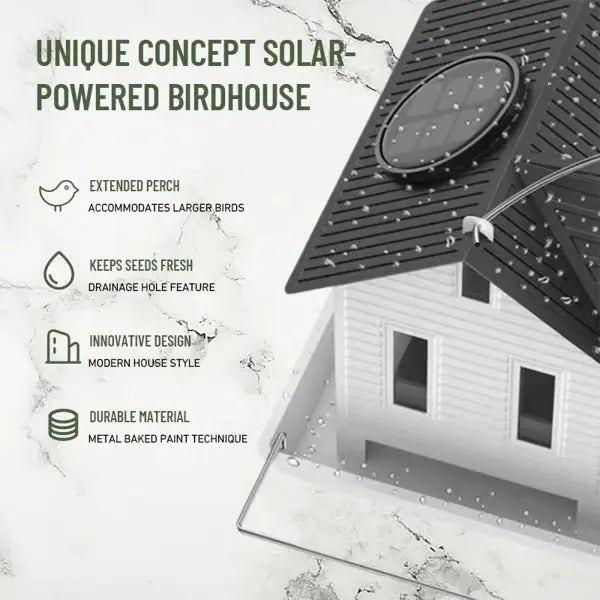 kaufsy | Solar-Vogelhaus mit LED – Leuchtende Gartenlaterne & Futterstation in einem!