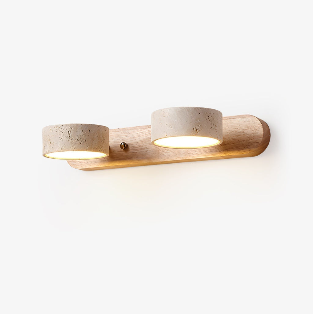 Travero Duo Wandleuchte – Modern, Doppelarm, Travertin-Optik