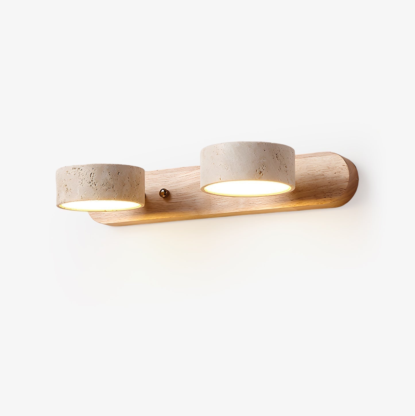 Travero Duo Wandleuchte – Modern, Doppelarm, Travertin-Optik